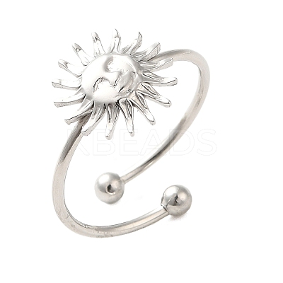 Non-Tarnish 304 Stainless Steel Open Cuff Ring RJEW-M167-09C-P-1