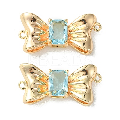 Brass Pave Cubic Zirconia Connector Charms KK-L208-01G-02-1
