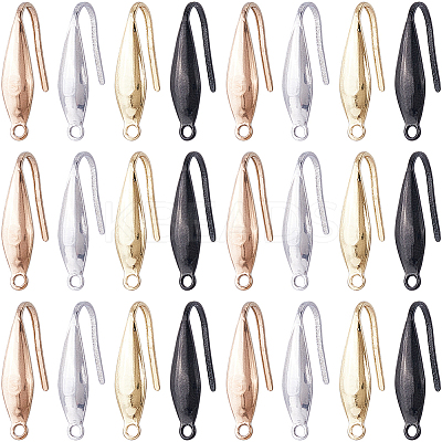 80Pcs 4 Colors 316 Surgical Stainless Steel Earring Hooks STAS-SC0009-23-1