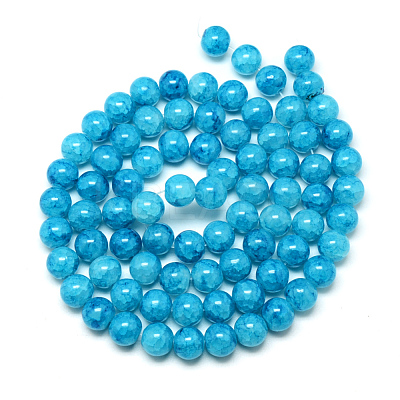Baking Paint Crackle Glass Bead Strands X-DGLA-Q023-8mm-YS77-1
