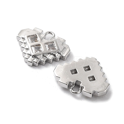 Rack Plating Brass Micro Pave Cubic Zirconia Pendants KK-K333-94P-1