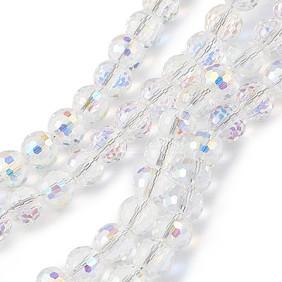 Transparent Electroplate Glass Beads Strands EGLA-F151-AB04-1