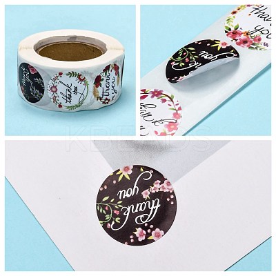 1 Inch Thank You Theme Self-Adhesive Paper Stickers X-DIY-K027-B04-1