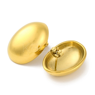 Ion Plating(IP) 304 Stainless Steel Oval Stud Earrings EJEW-D281-04G-1