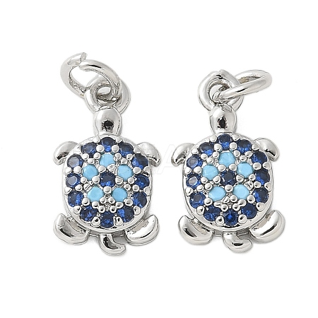 Brass Micro Pave Cubic Zirconia Charms KK-U056-44P-1