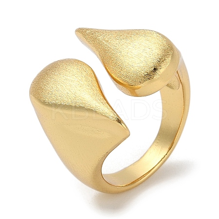 Rack Plating Brass Cuff Finger Rings for Women RJEW-C114-13D-G-1