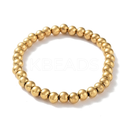 316 Surgical Stainless Steel Round Beaded Stretch Bracelets LS-BJEW-M305-01D-G-1