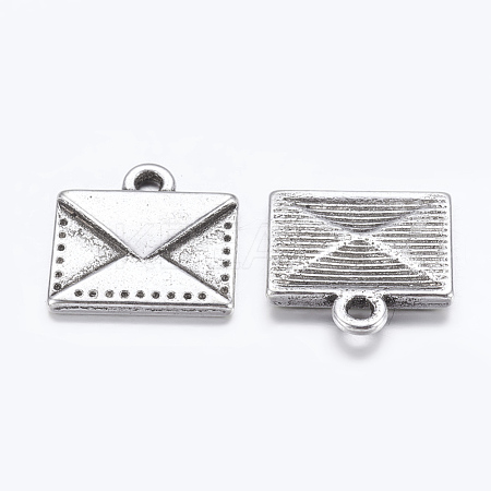 Tibetan Style Alloy Mail Charms PALLOY-EA10712Y-AS-NF-1