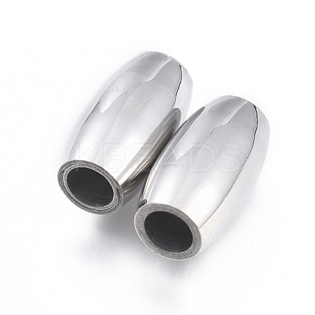 304 Stainless Steel Magnetic Clasps with Glue-in Ends STAS-D242-26P-1