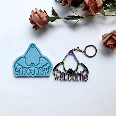 Bat with Word Welcome Pendant Silicone Molds LS-DIY-F109-05-1