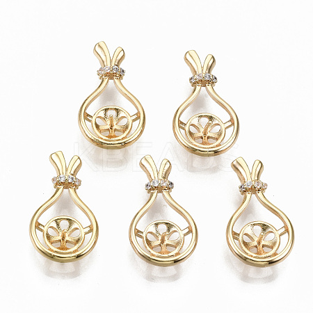 Brass Micro Pave Cubic Zirconia Peg Bails Pendants KK-R114-04-NF-1