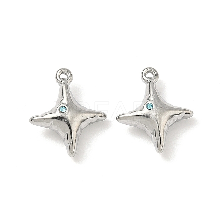304 Stainless Steel Rhinestone Pendants STAS-L308-04C-P-1
