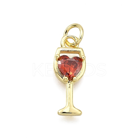 Brass Micro Pave Cubic Zirconia Pendants KK-Z100-21G-02-1