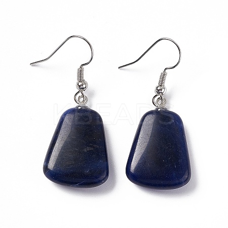 Natural Sodalite Trapezoid Dangle Earrings EJEW-D188-02P-07-1