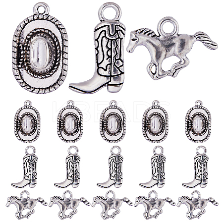 90Pcs 3 Style Tibetan Style Alloy Pendants FIND-SC0005-88AS-1