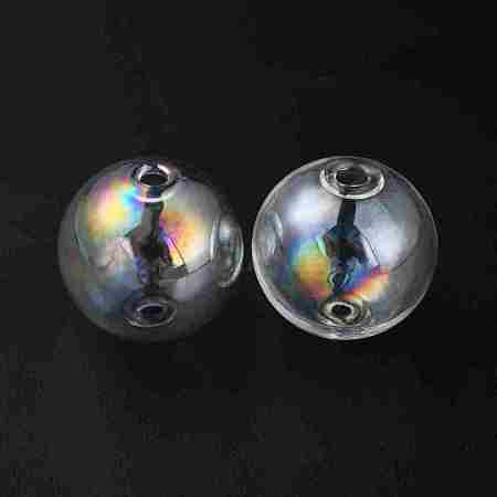 Handmade Two Holes Blown Glass Globe Beads FIND-WH0104-01F-1