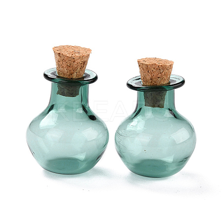 Round Glass Cork Bottles Ornament X-GLAA-D002-03C-1