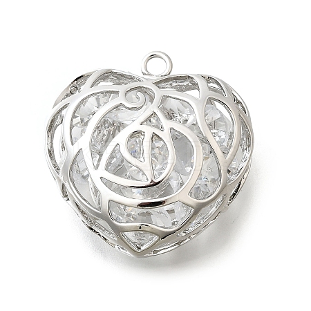 Brass with Cubic Zirconia Pendants KK-E792-30P-03-1