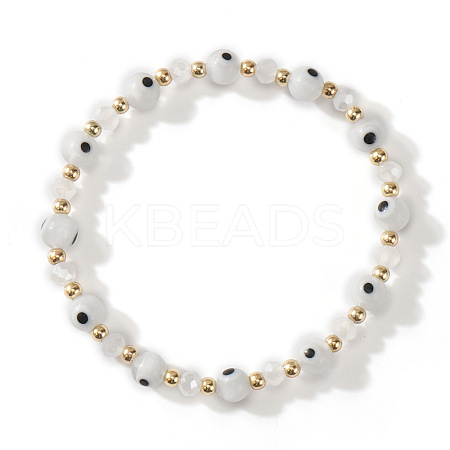 Glass Evil Eye Beaded Stretch Bracelets for Women Men VP6778-5-1