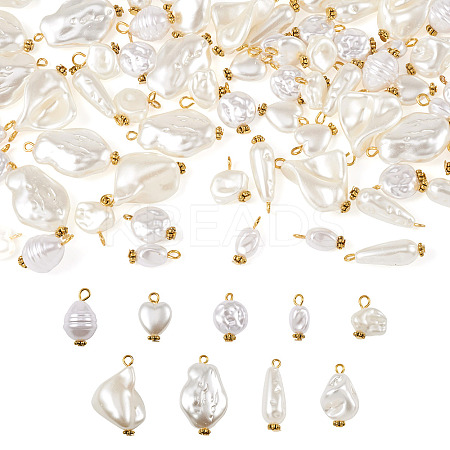 9 Sets 9 Style ABS Plastic Imitation Pearl Pendants KY-TA0001-23-1