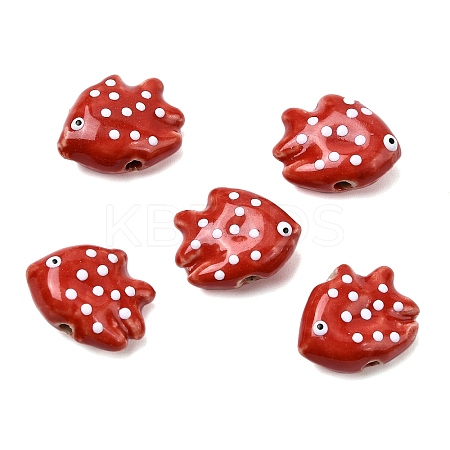 Handmade Porcelain Beads X-PORC-K010-06F-1