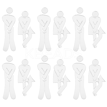 3D Plastic Self-Adhesive Man & Woman Pattern Mirror WC Sign DIY-WH0308-145C-1