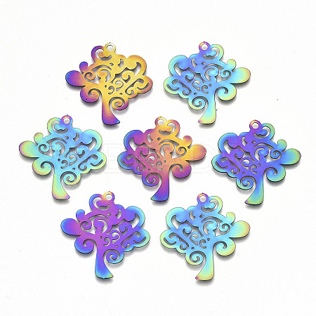 Ion Plating(IP) 201 Stainless Steel Pendants LS-STAS-R114-028-1