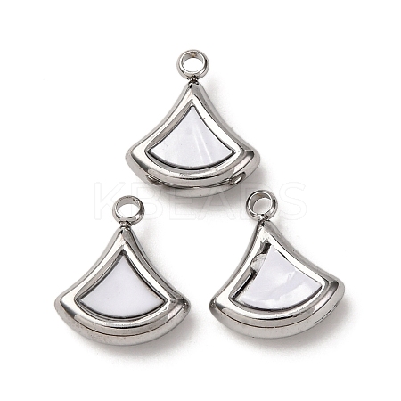 304 Stainless Steel Resin Pendants STAS-P406-15D-P-1