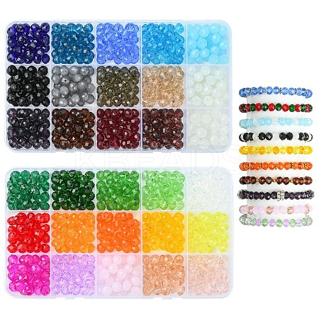 Rondelle Glass & Alloy Rhinestone Spacer Beads Jewelry Making Findings Kits DIY-YW0011-13-1