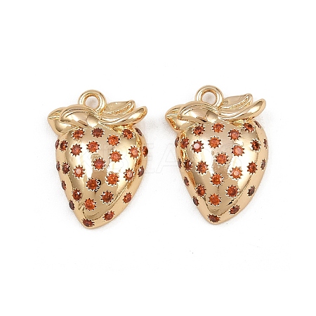 Brass Micro Pave Cubic Zirconia Pendants KK-K407-02G-1