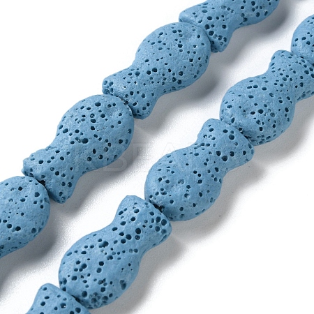Fish Dyed Natural Lava Rock Beads Strands G-O126-01A-01-1