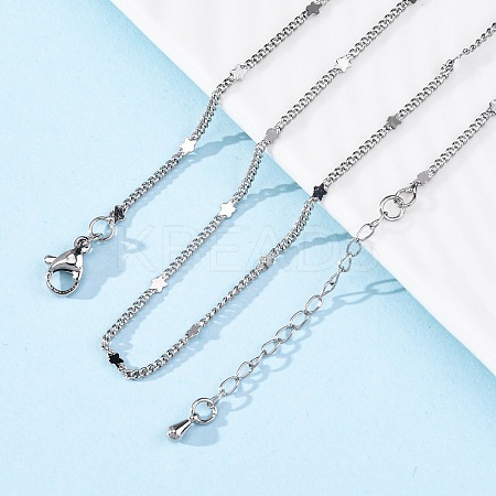 Brass Curb Chains Necklaces for Women NJEW-D302-09P-1