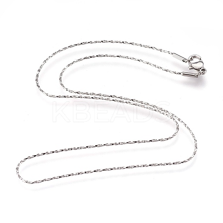Non-Tarnish 304 Stainless Steel Boston Link Chains Necklaces LS-NJEW-G313-17P-1