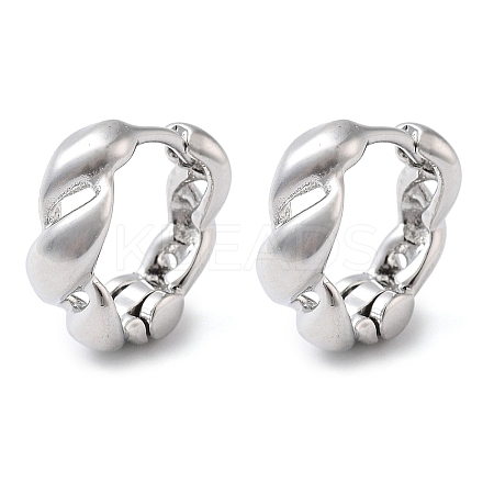Brass Curly Hoop Earrings for Women LS-EJEW-F347-01P-01-1