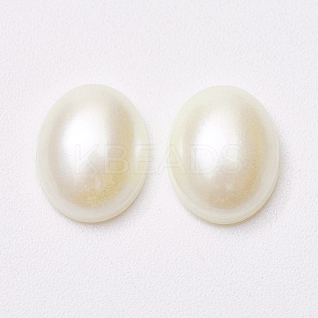 Acrylic Imitation Pearl Cabochons LS-X-MACR-E007-8x10mm-J02-1