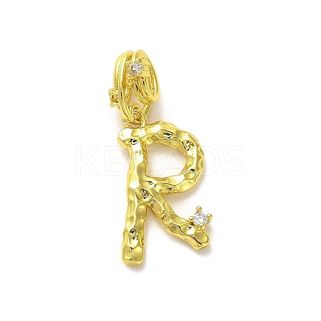 Rack Plating Brass Micro Pave Cubic Zirconia European Dangle Charms KK-L210-015G-R-1