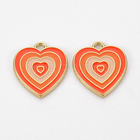 Rack Plating Light Gold Alloy Enamel Pendants LS-ENAM-Q444-014B-RS-1