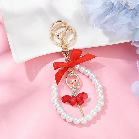 Alloy Resin & Crystal Rhinestone Ballet Dancer Pendant Decorations KEYC-YW00180-05-1