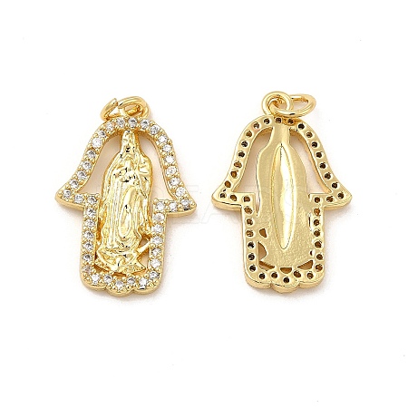 Brass Micro Pave Cubic Zirconia Pendants KK-E068-VB085-1