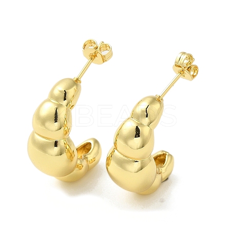 Rack Plating Bubble Brass Stud Earrings for Women EJEW-O001-01G-1