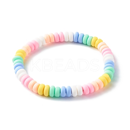 Handmade Polymer Clay Beads Stretch Bracelets for Kids BJEW-JB06487-02-1