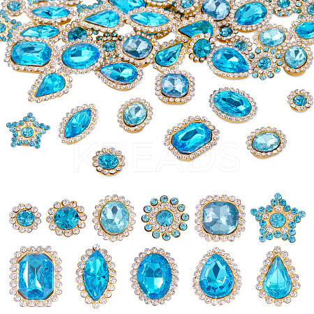 100Pcs Teardrop/Heart/Star Sew on Rhinestones GACR-TA0001-07F-1