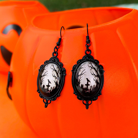 Alloy Glass Dangle Earrings FS-WGFE353-06-1