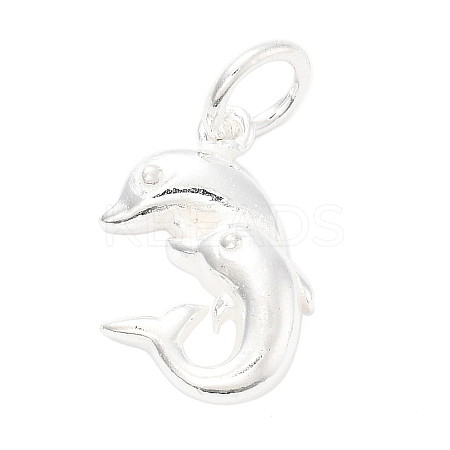 925 Sterling Silver Double Dolphins Charms STER-S009-09S-1