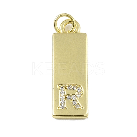 Brass Micro Pave Clear Cubic Zirconia Pendants KK-P266-06G-R-1