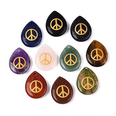 Natural & Synthetic Mixed Stone Pendants G-T142-47-1