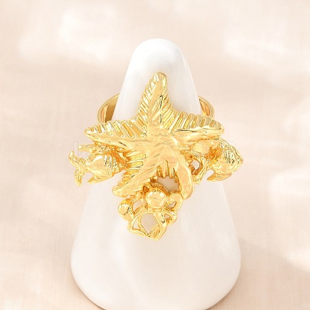 Ocean Brass Cuff Open Rings KK-CBA5A76-04G-04-1