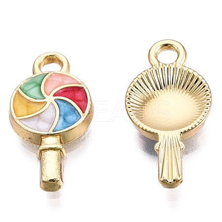 Golden Plated Alloy Enamel Pendants ENAM-T009-99-RS-1