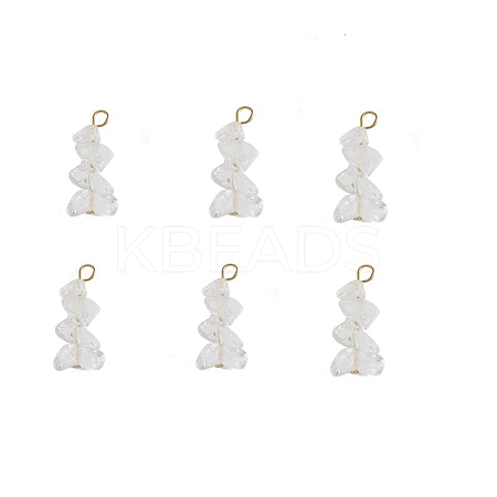 Natural Quartz Crystal Chip Pendants PALLOY-TAC0052-01-1