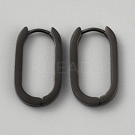316 Stainless Steel Oval Hoop Earrings EJEW-WH0015-138B-EB-1